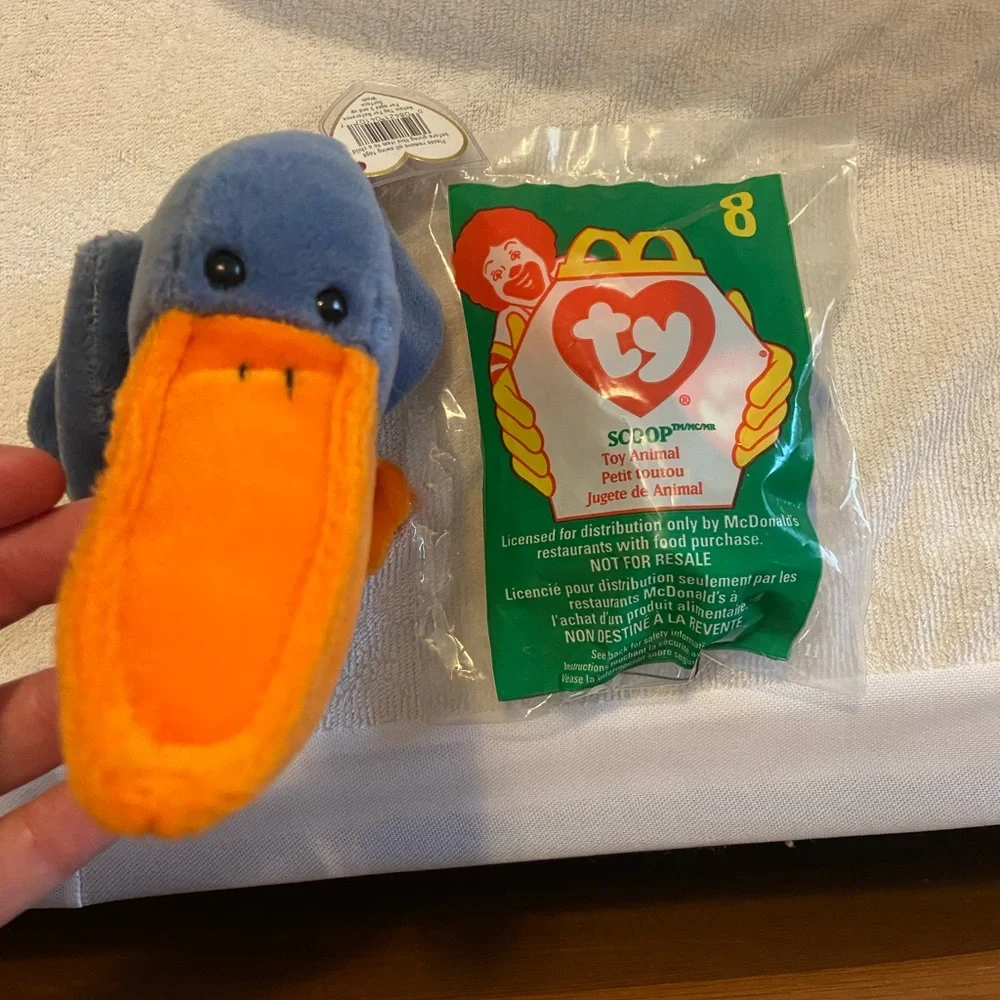 Ty Plush Bird Toy with Orange and Gray